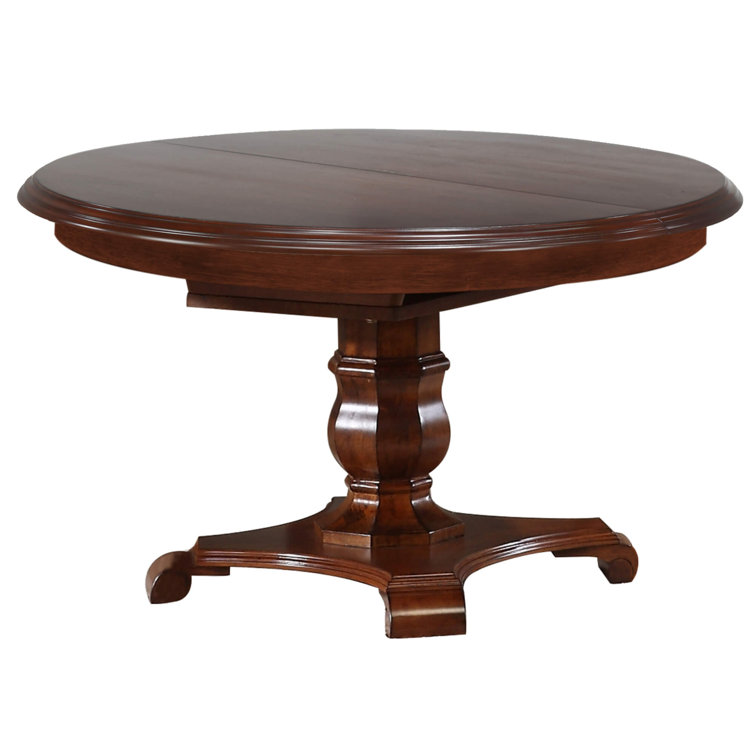 One Allium Way® Azura Extendable Cherry Veneer Solid Wood Pedestal